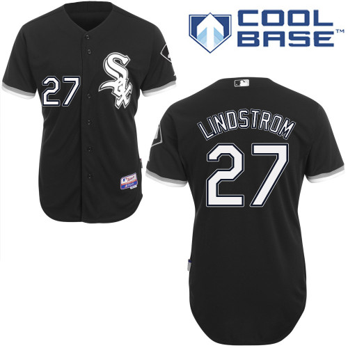 Matt Lindstrom #27 MLB Jersey-Chicago White Sox Men's Authentic Alternate Home Black Cool Base Baseball Jersey